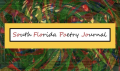 South Florida Poetry Journal logo, featuring the journal's name in a white rectangle on top of a yellow rectangle on top of an abstract illustration in green, red, and yellow.