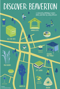 Cover of Lucky Jefferson: Discover Beaverton, featuring a stylized green map of a town.