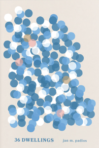 Cover of 36 Dwellings featuring many white, blue, dark blue, and orange dots.