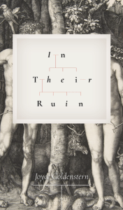 Cover of In Their Ruin, featuring the title in a text box over a black and white illustration of Adam and Eve.