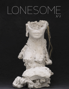 Cover of LONESOME featuring a photograph of a statue of the bottom part of a woman's head.