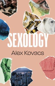 Cover of Sexology, featuring several torn paper images on a pale orange background.