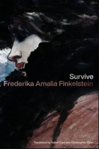 Cover of Survive, featuring an illustration of a white woman's face with her hair blending into a dark mass at her shoulder.