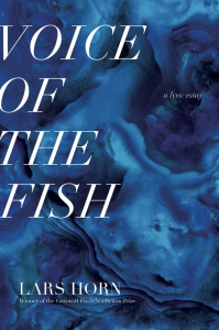Cover of Voice of the Fish featuring an abstract blue image that recalls water.