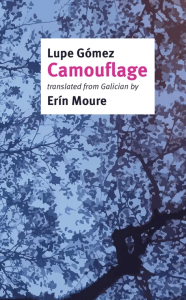 Cover of Camouflage featuring a pattern of leaves and branches.