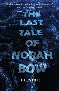 Cover of The Last Tale of Norah Bow featuring the text juxtaposed on an image of water from above.