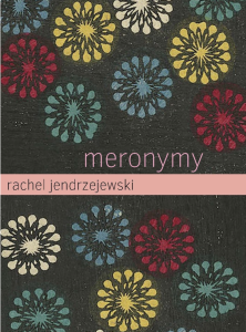 Cover of Meronymy, featuring blue, red, and white floral patterns on a gray background.