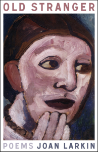 Cover of Old Stranger featuring a stylized, mask-like painting of a white person's face with their fingers on their chin.