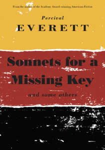 Cover of Sonnets for a Missing Key featuring text on a background of distressed yellow, red, and black bands.