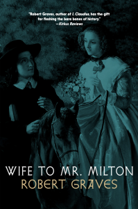 Cover of Wife to Mr. Milton, featuring a painting of a woman in a dress and a man on a horse, in blue-and-gray tones.