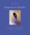 Cover of Fragments of a Paradise by Jean Giono, featuring an abstract painting of an arched black shape on a background with yellow, brown, red, and purple brushstrokes. 