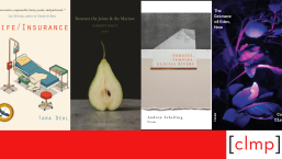 A red and white graphic featuring 4 book covers from the reading list of books launching in December 2024.