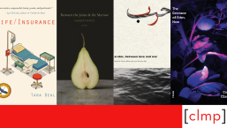 A red and white graphic featuring 4 book covers from the reading list of books launching in December 2024.