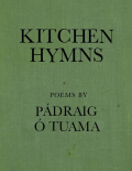 Cover of Kitchen Hymns by Pádraig Ó Tuama, featuring black text on a dark green background.